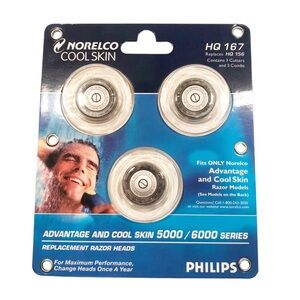 Philips Norelco Cool Skin Replacement Razor Heads‎ - Blue Packaging